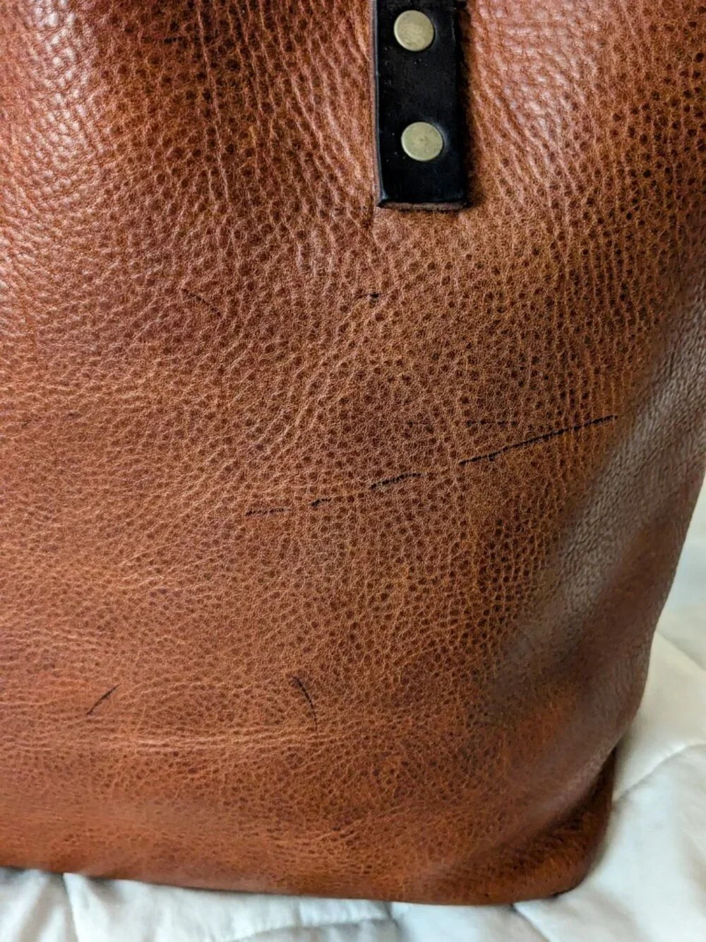 RARE Custom Portland Leather Goods Large Classic Tote Bag in Nutmeg MADE IN USA - Picture 4 of 13